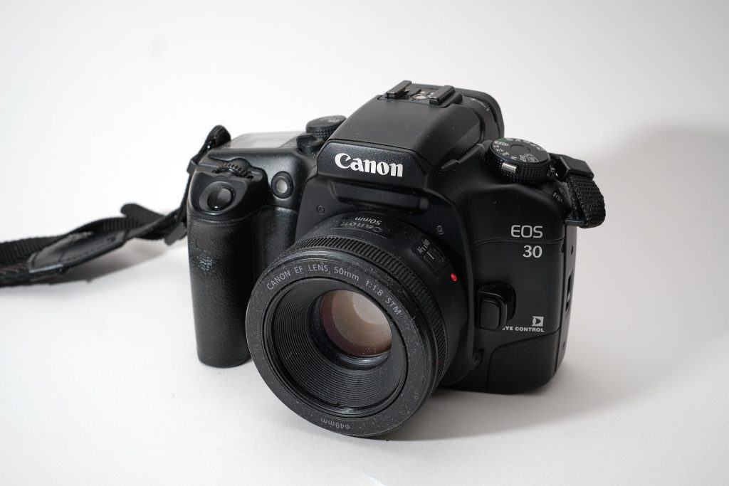An image of the front of a Canon EOS 30 film SLR